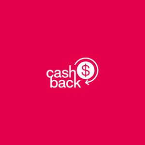 Imagem com fundo vermelho mostra ícone branco minimalista de cifrão. Ao lado, lê-se a palavra "cashback".