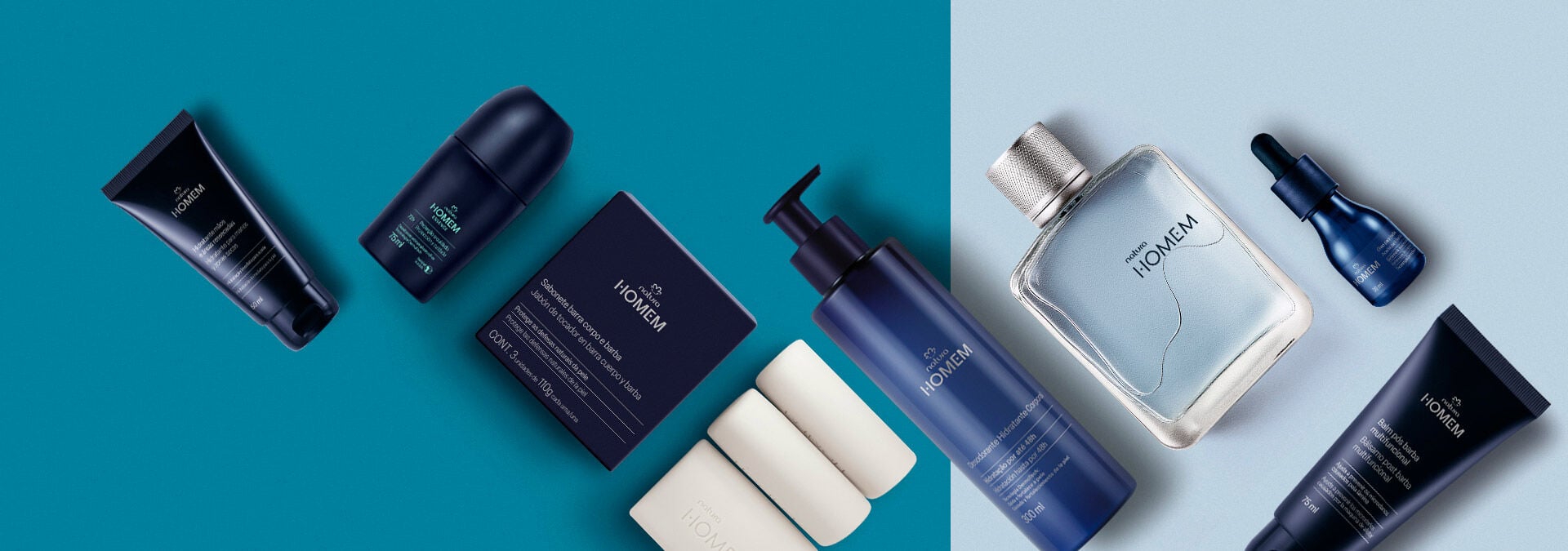 nossos produtos Natura Homem vão desde hidratantes e sabonetes até fragrâncias únicas e elegantes que refletem a personalidade de cada homem.