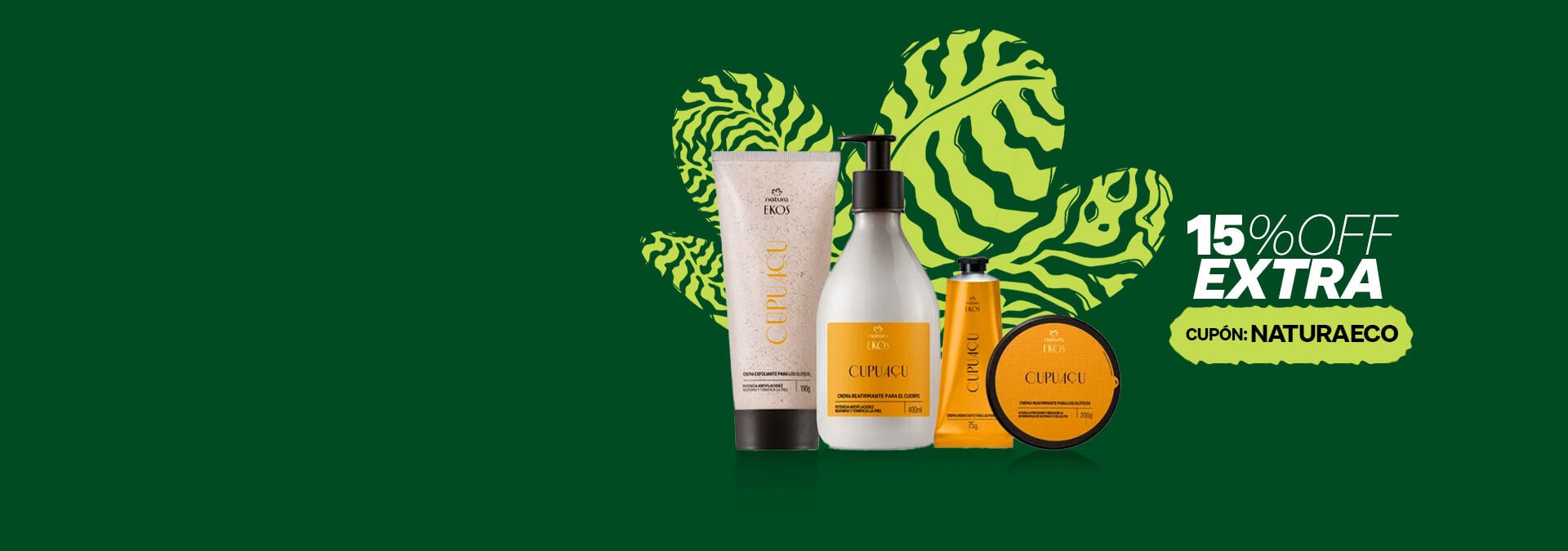 sumá un 15%OFF EXTRA sumá un descuento EXTRA a tu carrito con el cupón NATURAECO, aprovechá !