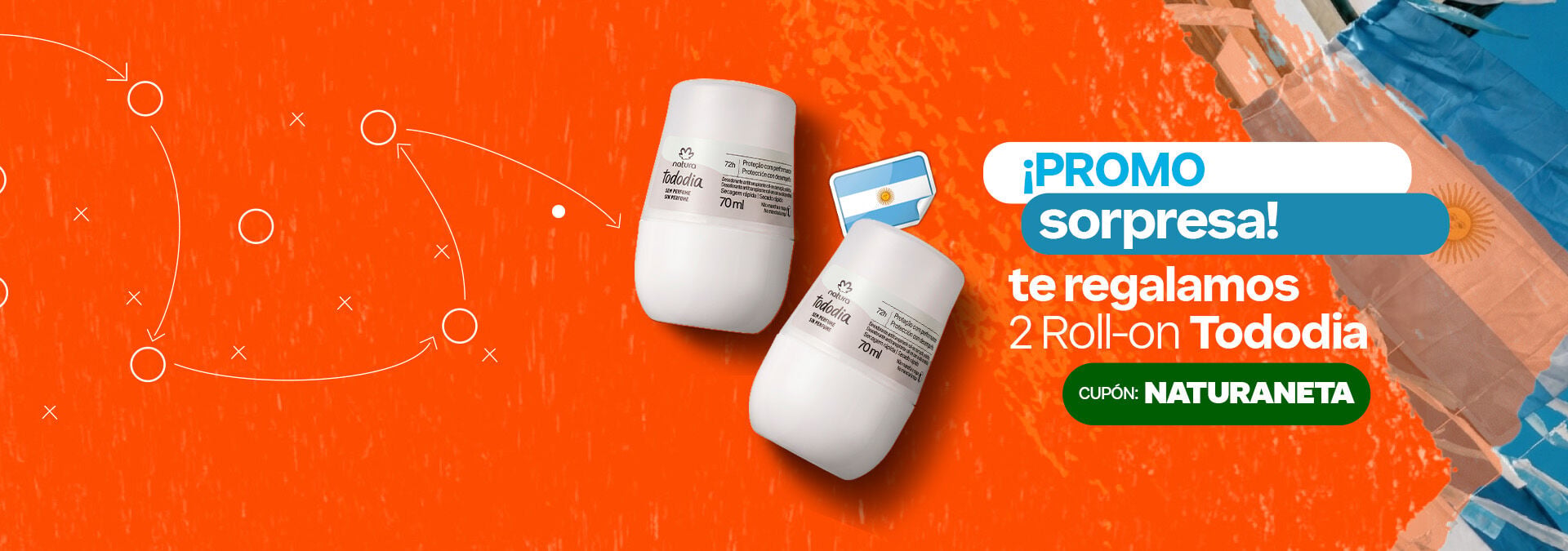 tus favoritos juegan HOY usá el cupón NATURANETA  y TE REGALAMOS 2 roll-on Tododia 