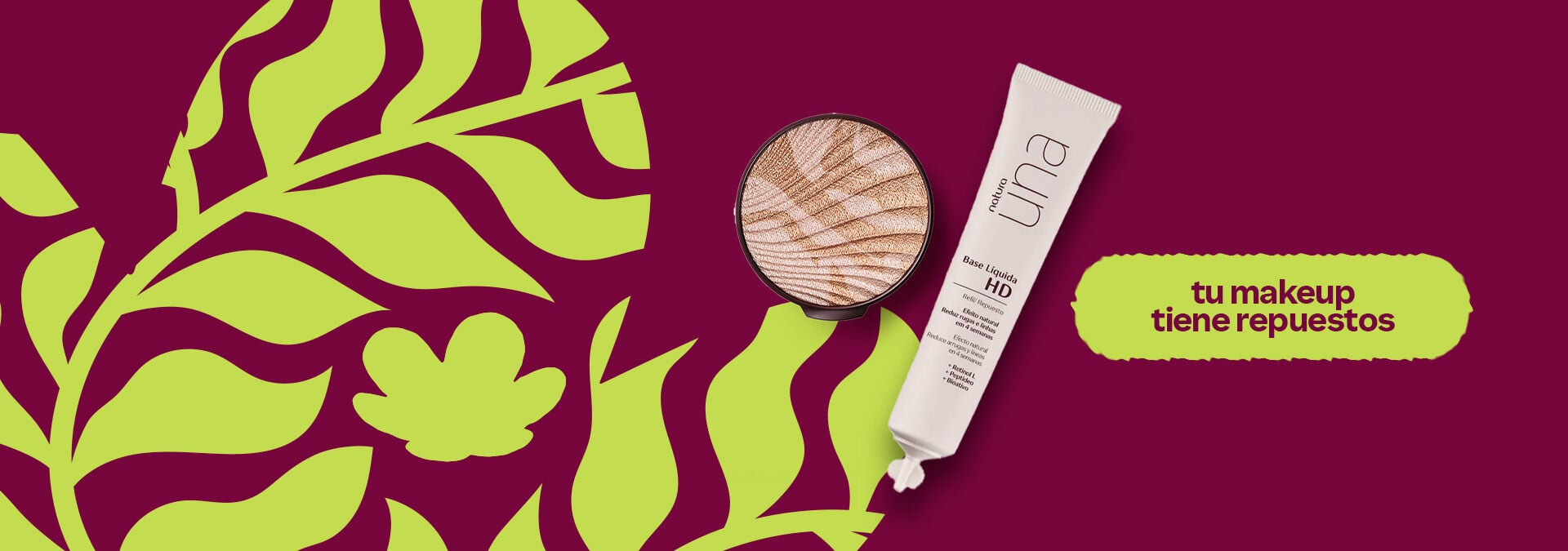 unite al movimiento con Natura Una, maquillaje vegano de alta tecnología y acabado profesional vos y para el planeta.