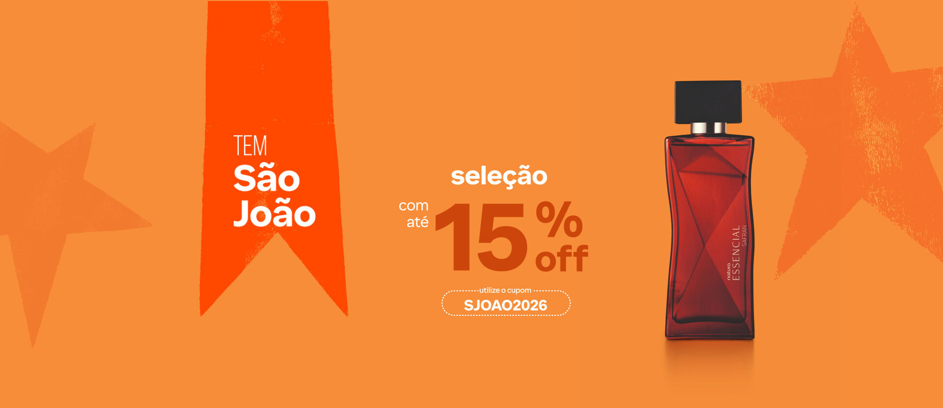 Promoção válida até por tempo limitado ou enquanto durarem os estoques. A seleção de produtos pode alterar durante o período da promoção, desconto não acumulativo com outras promoções. Limitado a 1 uso por CPF