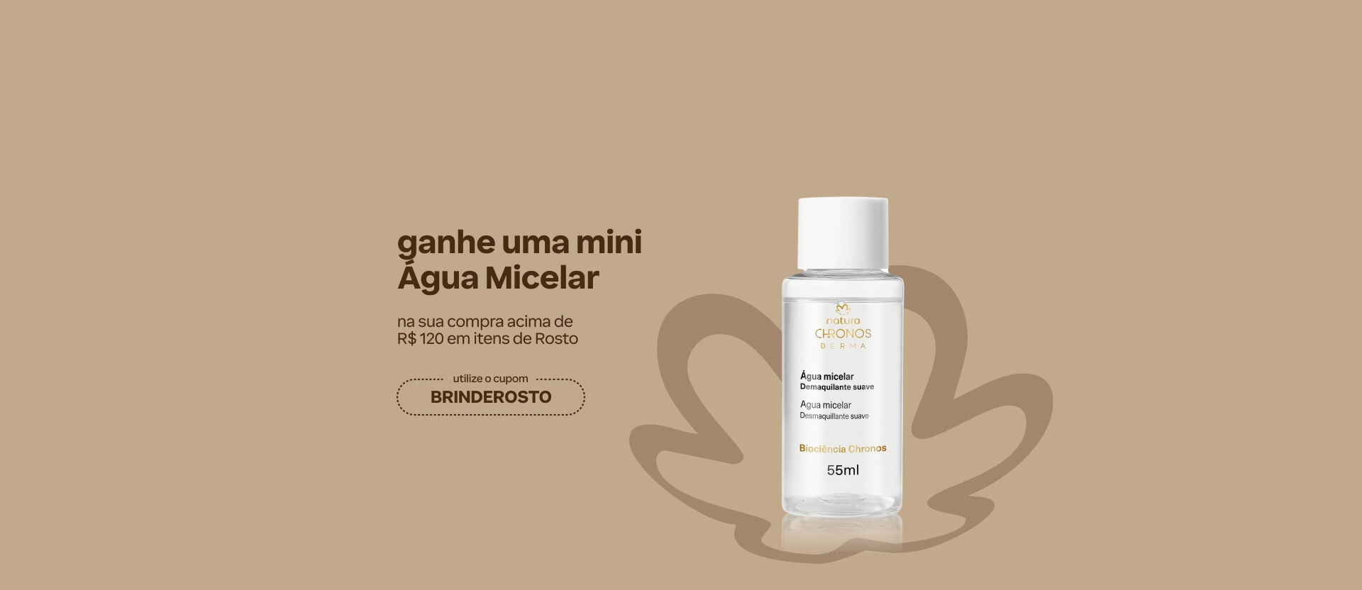 Banner de fundo rosa com produto Tododia. "Ganhe um Creme para as Mãos Tododia na sua compra acima de R$ 99 em itens de Corpo. Utilize o cupom: BRINDECORPO. Botão: eu quero". 