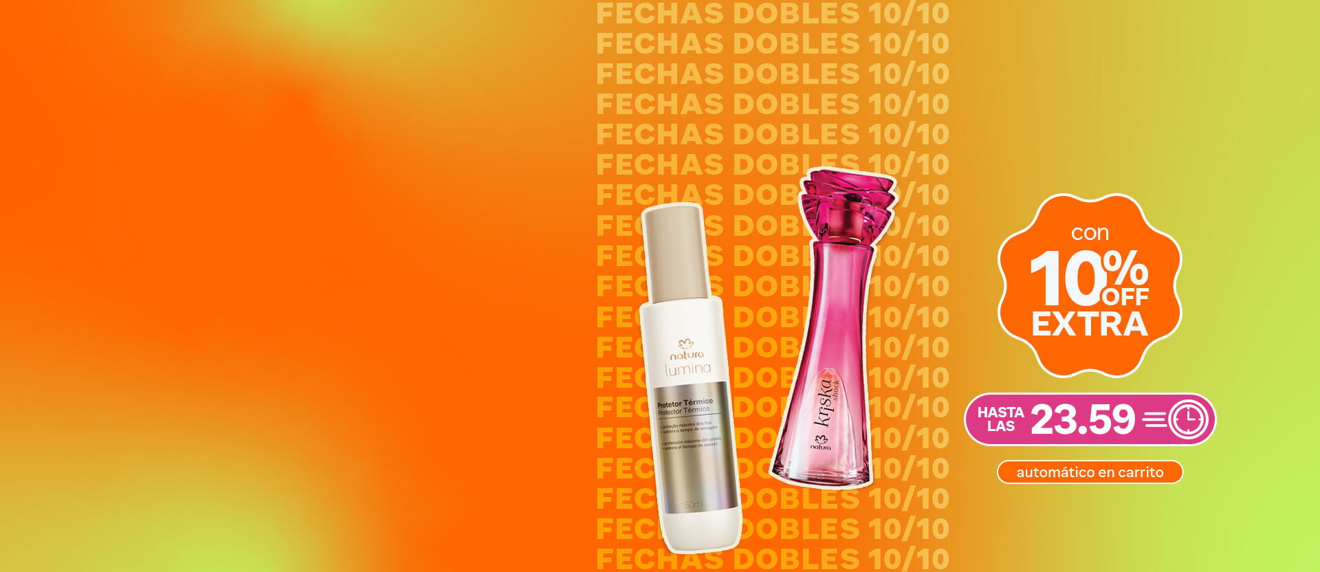 fecha doble con un 10%OFF EXTRA 
