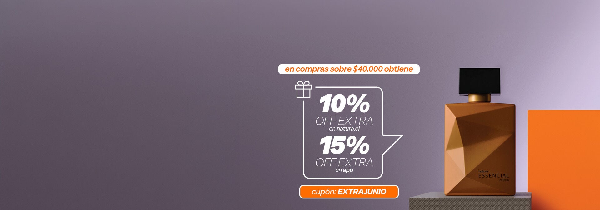 cupón EXTRAJUNIO 10%OFF EXTRA en sitio o 15%OFF EXTRA en app en compras sobre $40.000 