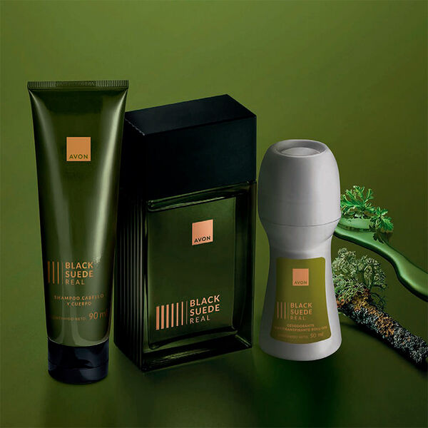 Shampoo Cabello
y Cuerpo 90 ml
+ Black Suede Real
Eau de Toilette
100 ml
+ Desodorante
Antitranspirante
Roll-on 50ml