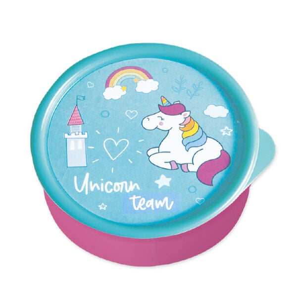 Contenedor redondo con tapa Unicornio
