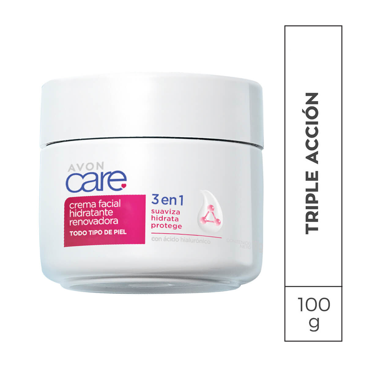Crema Facial 3 en 1 Hidratante Renovadora Avon Care 100 g
