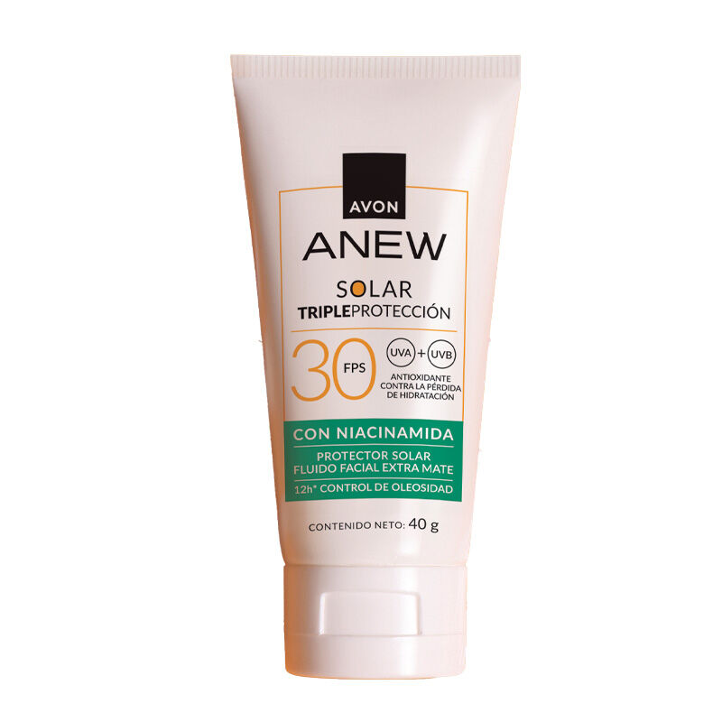 Anew Solar Triple Protección FPS 30 Protector Solar Fluido Facial Extra Mate 40g