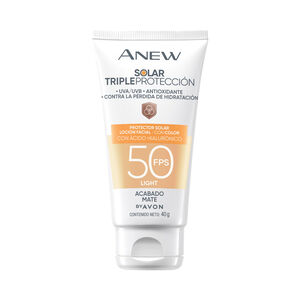 Anew Triple Protección FPS 50 Protector Solar Loción Facial con Color 40 g