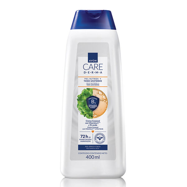 Crema Corporal Piel Nutrida + Tono Uniforme Avon Care Derma 400 ml
