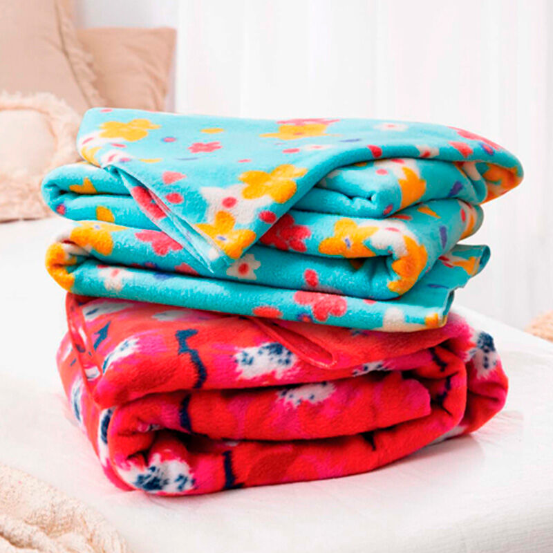 Manta Polar 2 Plazas Aurora Roja