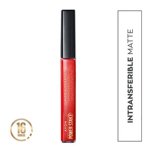 Labial Líquido Matte Glitter Effect Scarlet Flame Power Stay