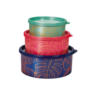 Jogo 3 Potes Redondos Natural Gold