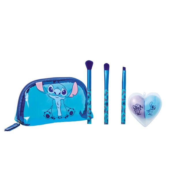 Kit Necessaire + Pincel e Esponja Stitch e Angel