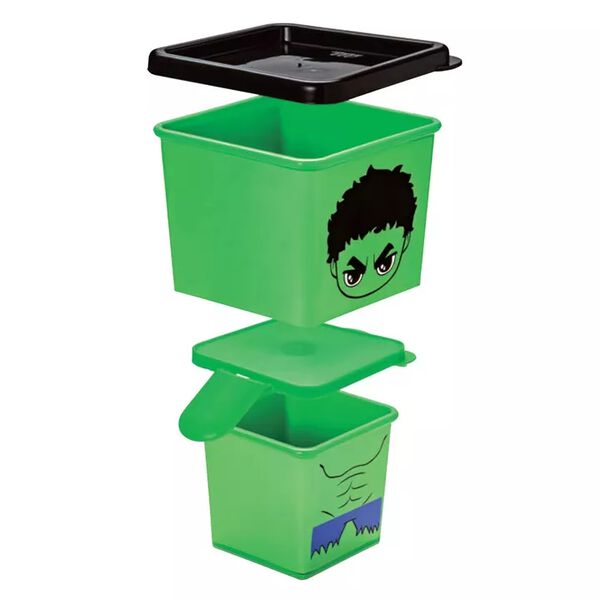 Kit 2 Potes Empilháveis Avengers - Hulk
