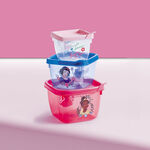 Kit 3 Potes Quadrados Branca De Neve E Tiana