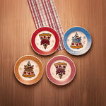 Kit 4 Pratos Rasos Cerâmica Pizza