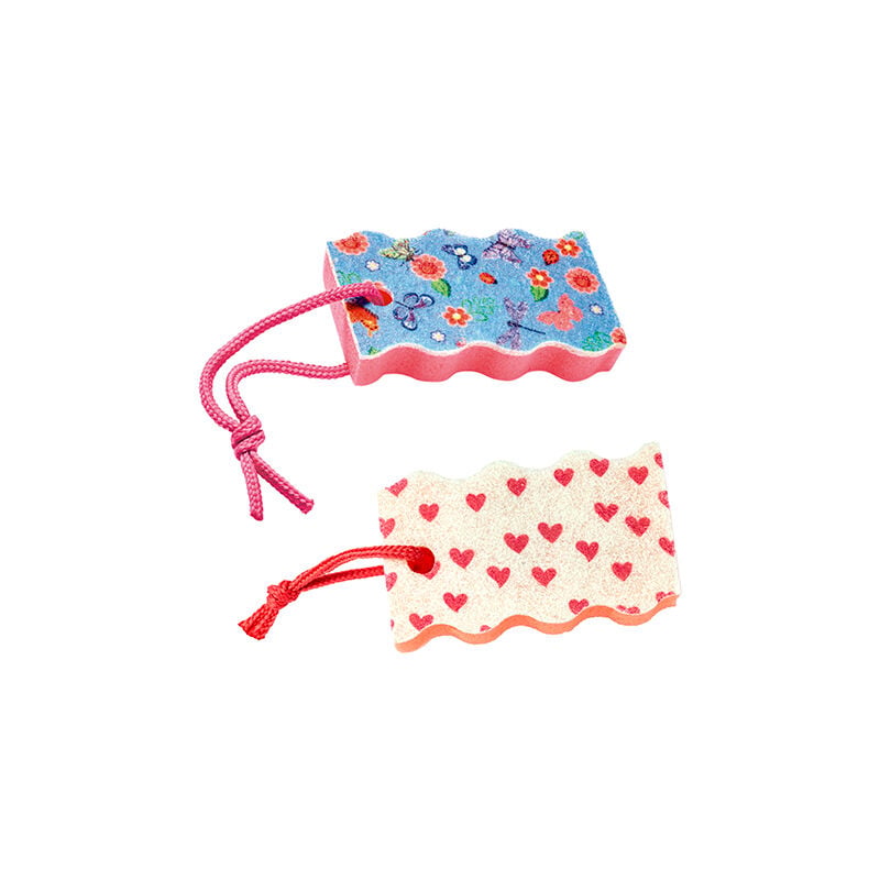 Kit Esponja De Banho Coração + Borboleta