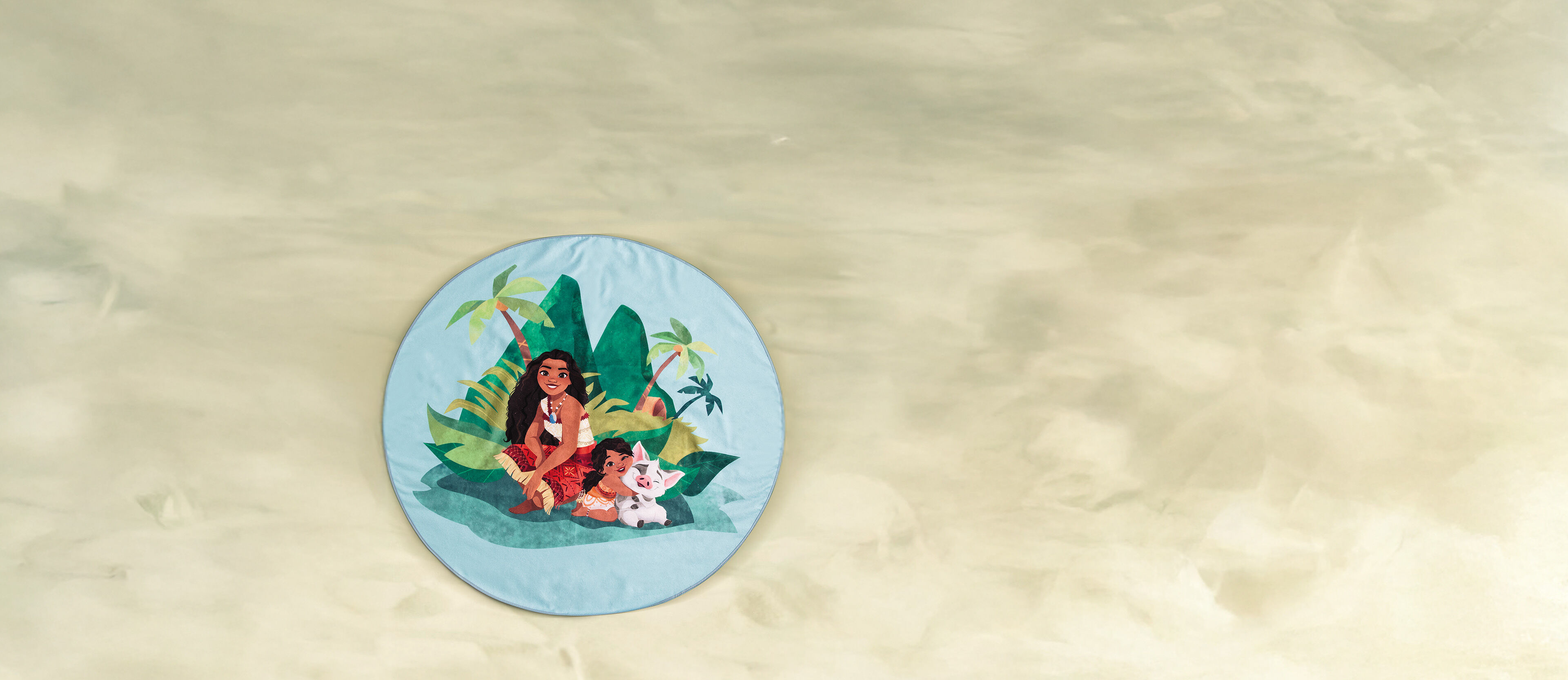 Toalha de Praia Redonda Aveludada Moana