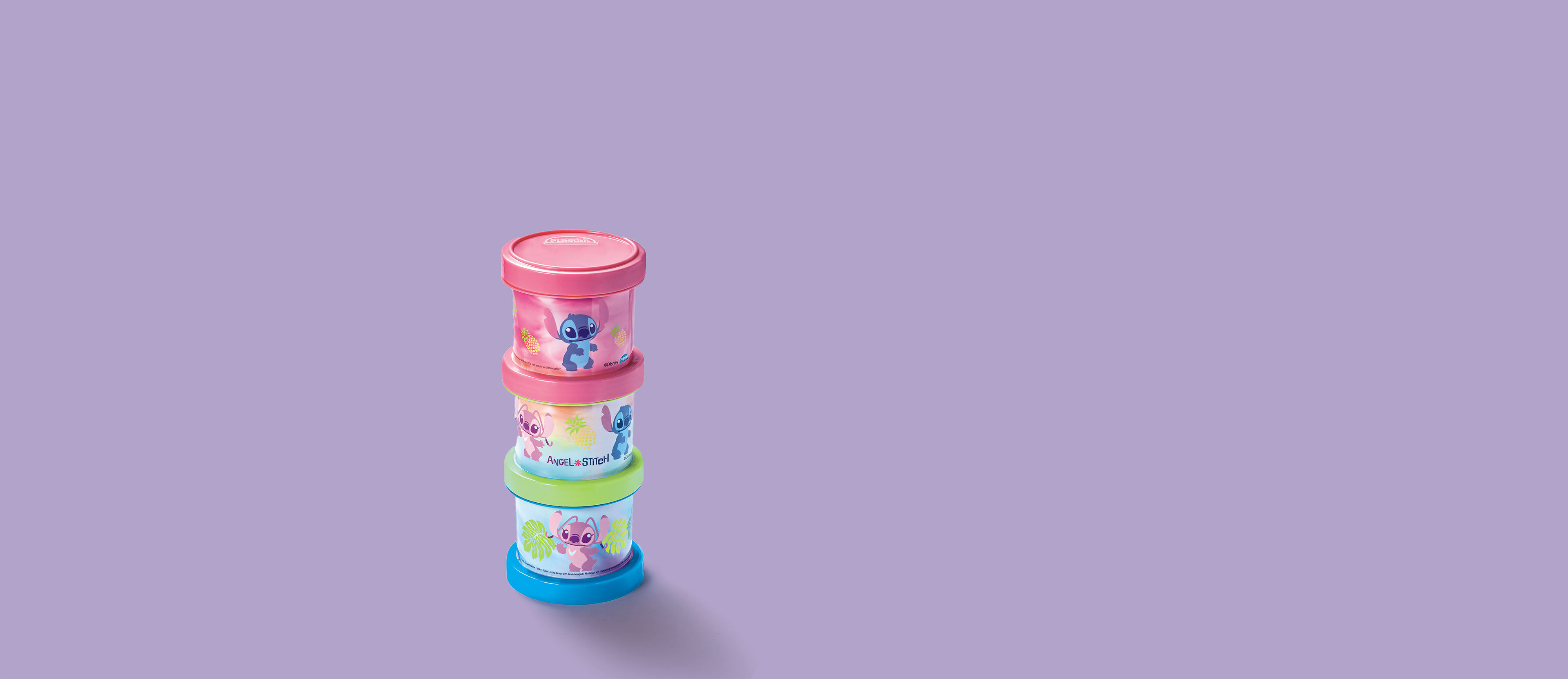 Kit 3 Potes Redondos Stitch Tie-Dye