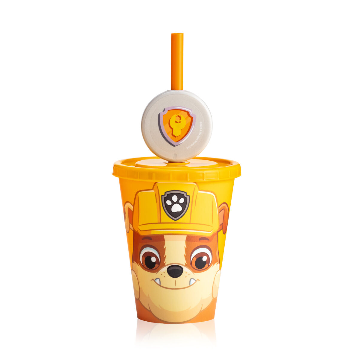 Copo com pingente Patrulha Canina Rubble