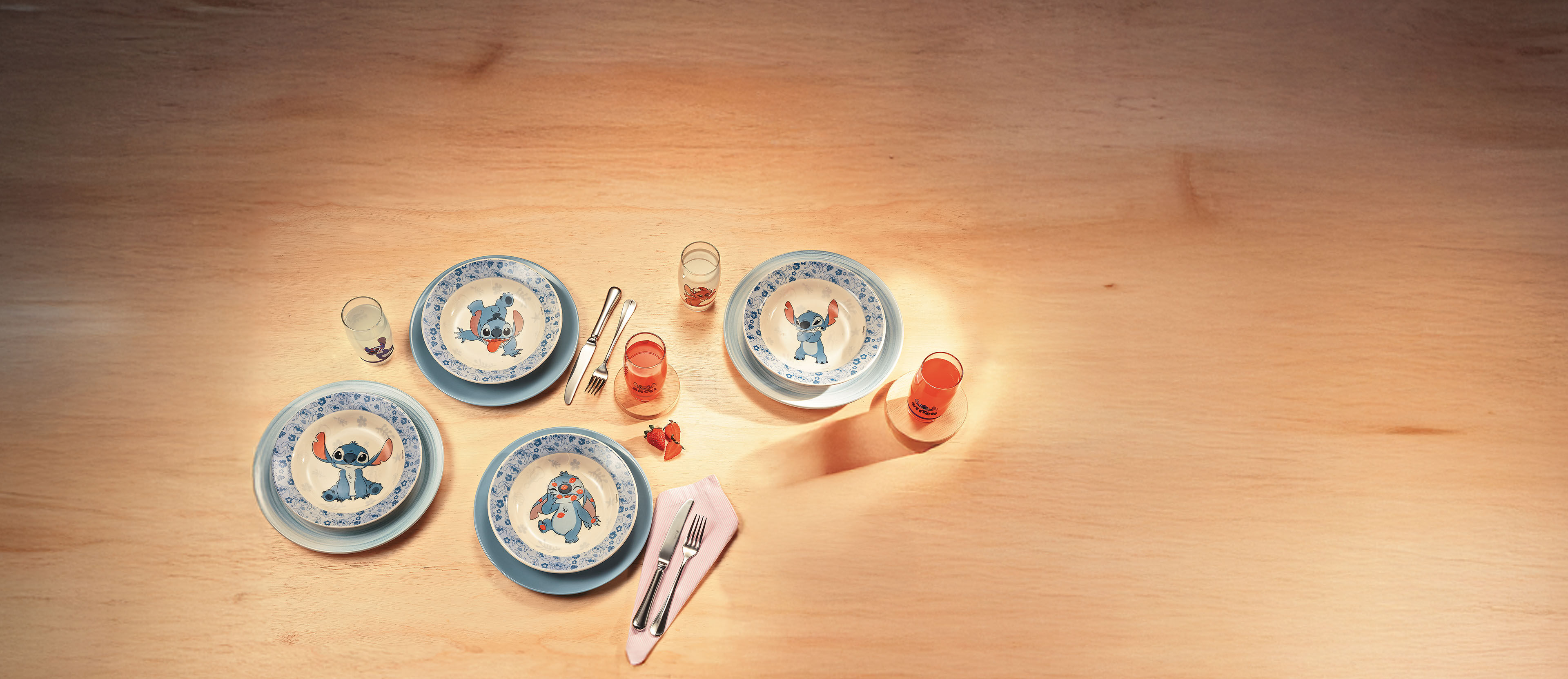 Kit 4 Pratos Fundos Stitch