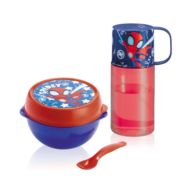 Kit Marmita + Garrafa Spidey