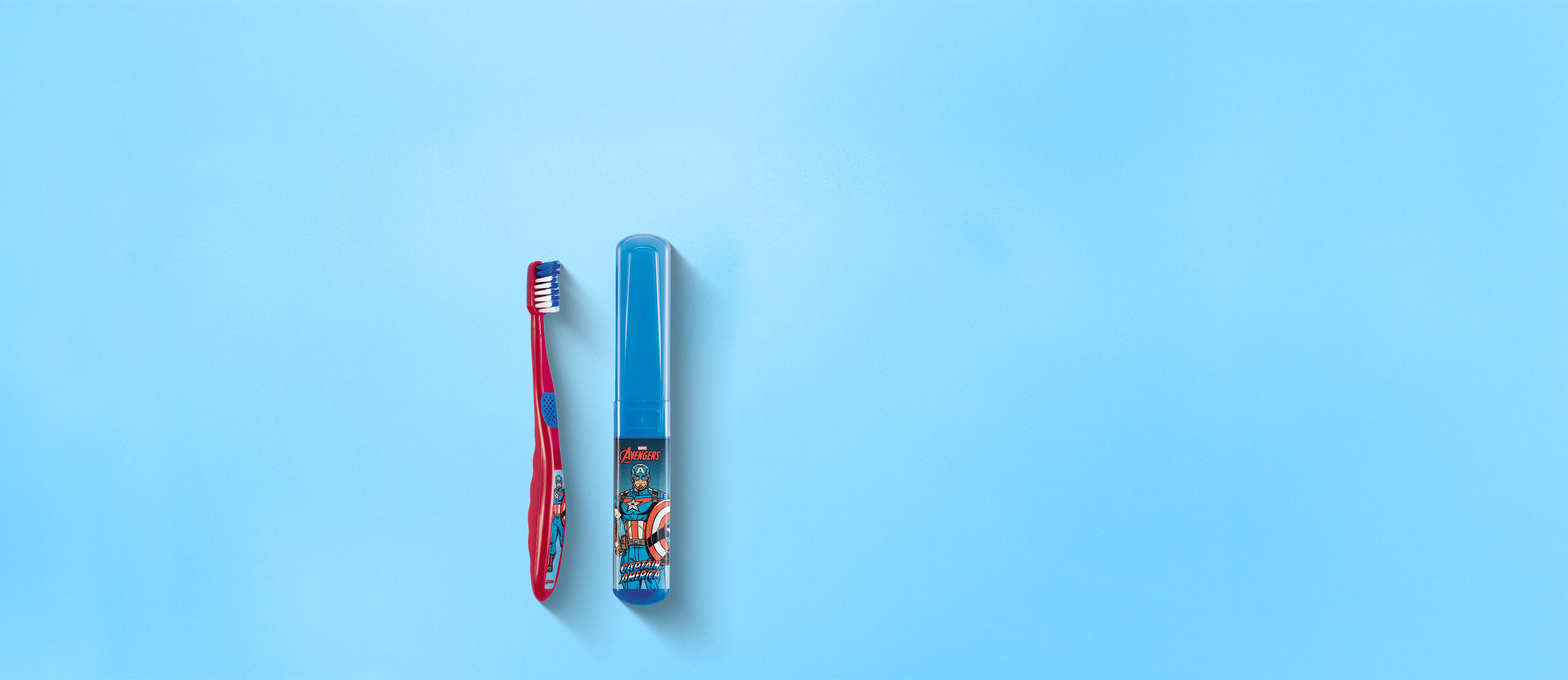 Escova De Dentes Com Estojo Capitão América