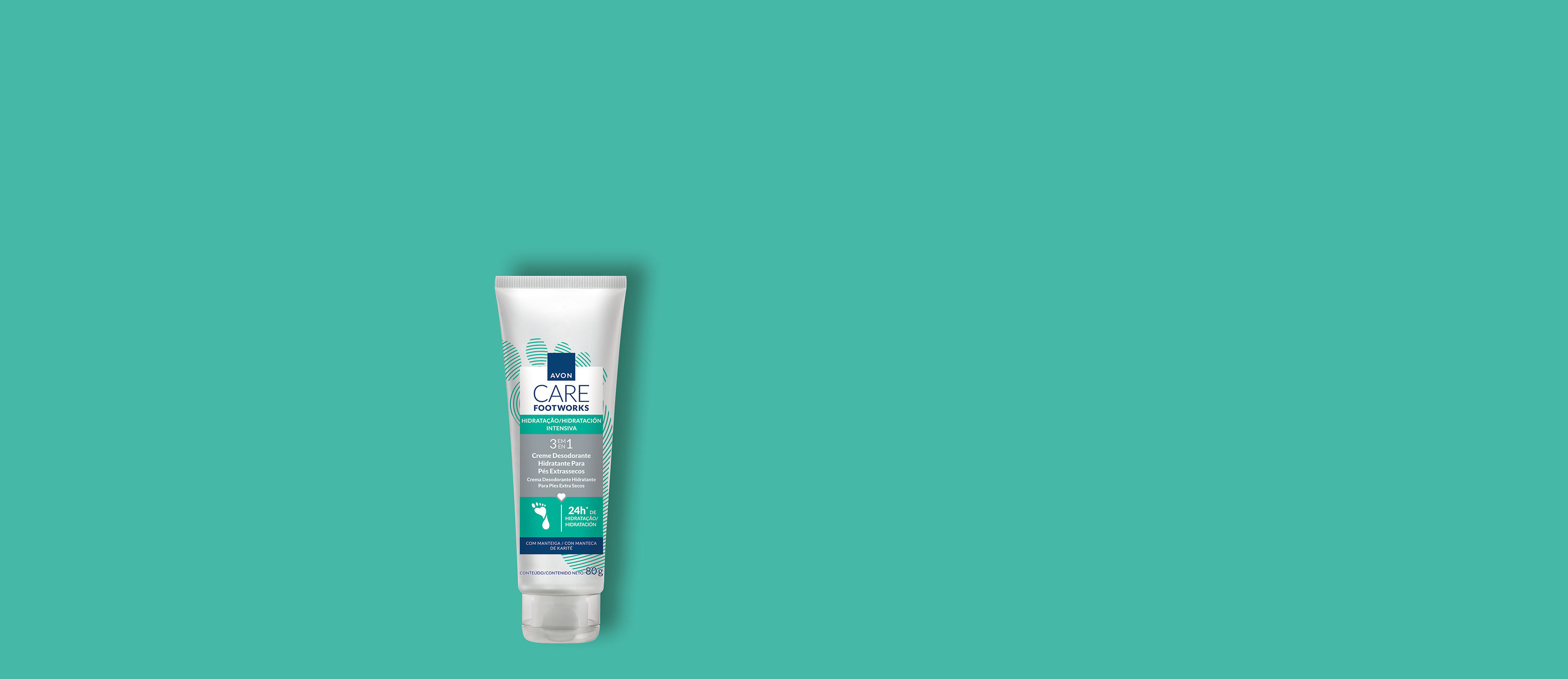 Avon Care Footworks Creme Desodorante para pés Extrassecos