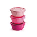 Jogo 3 Potes com Travas Rosas