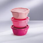 Jogo 3 Potes com Travas Rosas