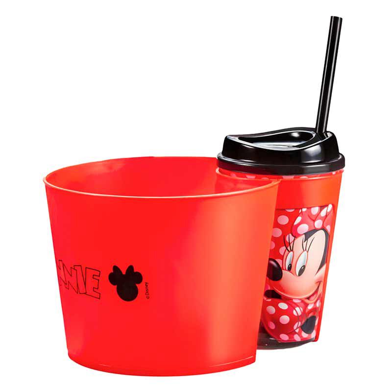 Pote Para Pipoca Com Copo Minnie