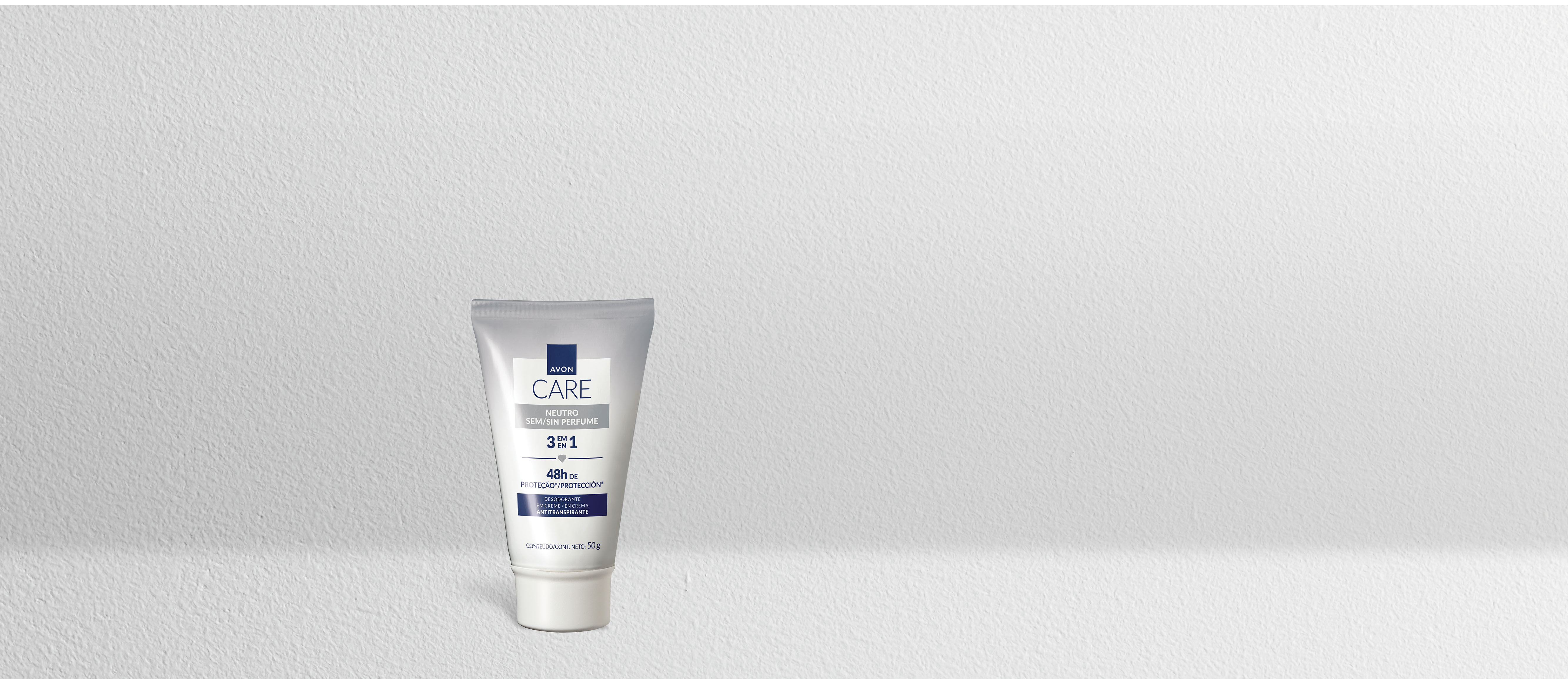 Desodorante em Creme Antitranspirante 48h de Proteção Avon Care Neutro Sem Perfume