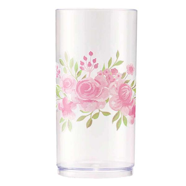 Copo de Plástico Rosa Retrô Flores
