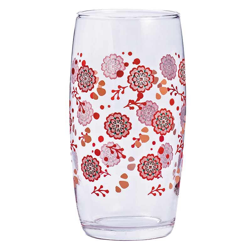 Copo De Vidro Decorado Flores