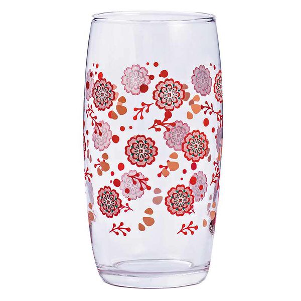 Copo De Vidro Decorado Flores