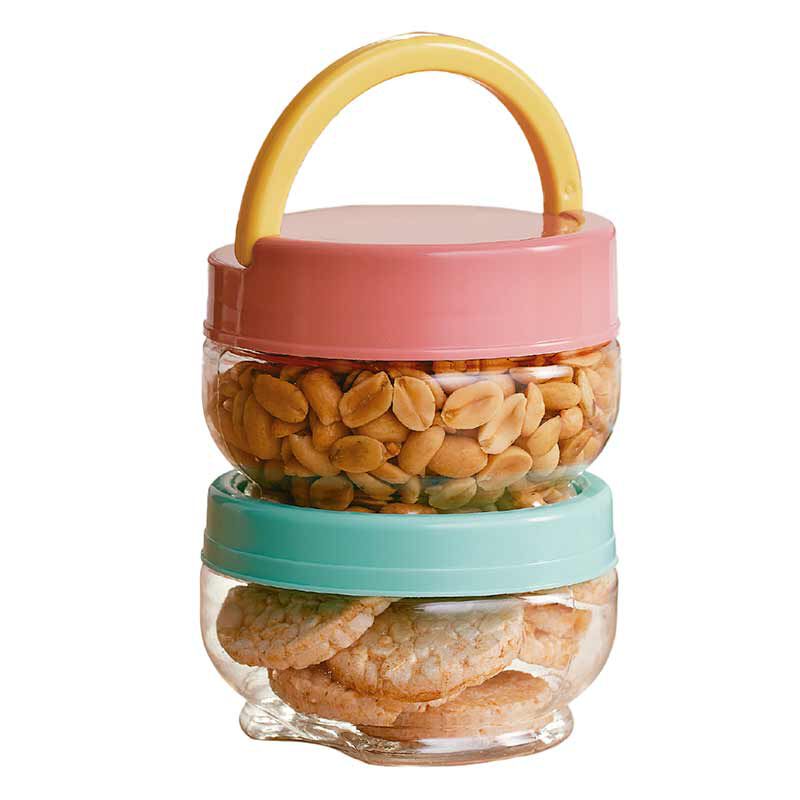 Jogo 2 Potes Empilhavéis com Alça Leveza Campestre