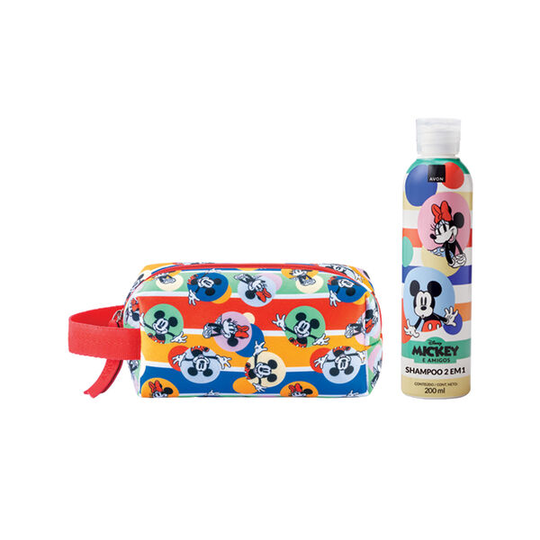 Kit Nécessaire + Shampoo 2 Em 1 Mickey E Amigos