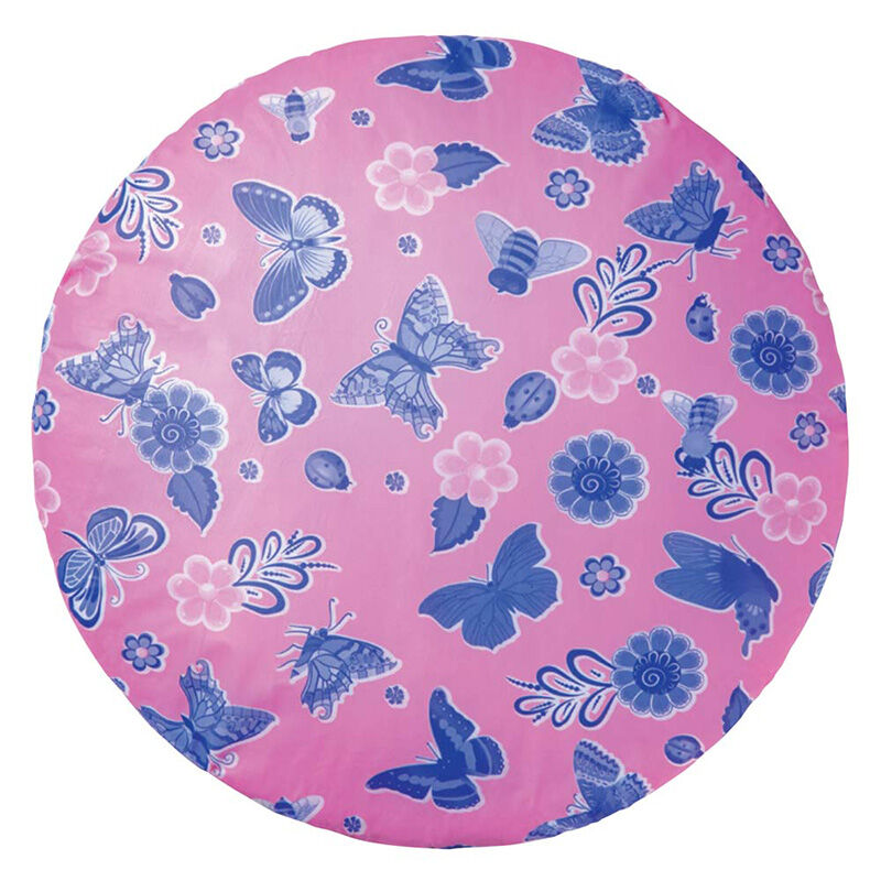 Touca de Banho Flores e Borboletas Rosa