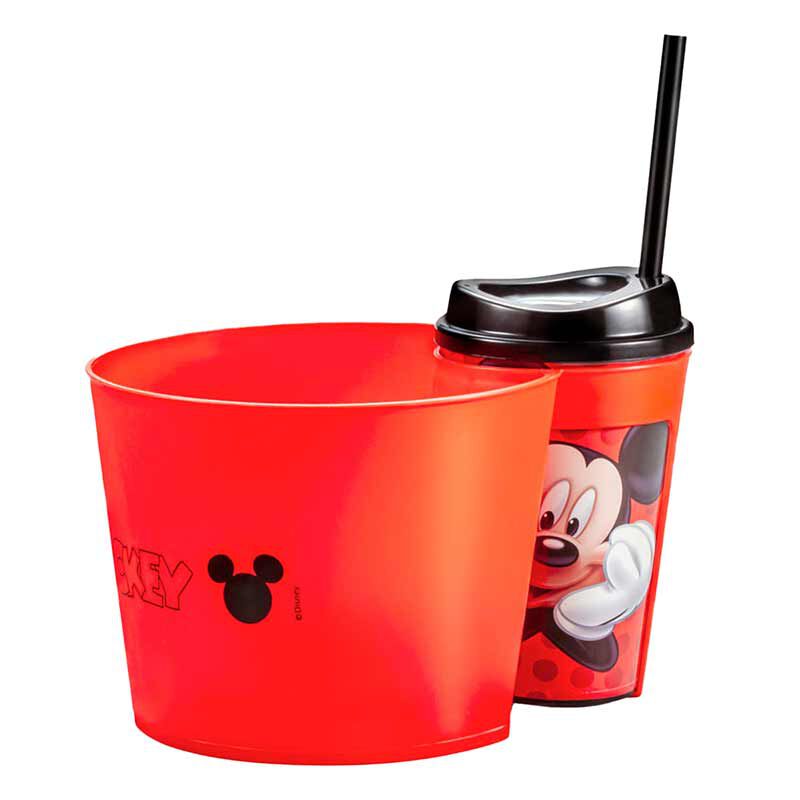 Pote Para Pipoca Com Copo Mickey