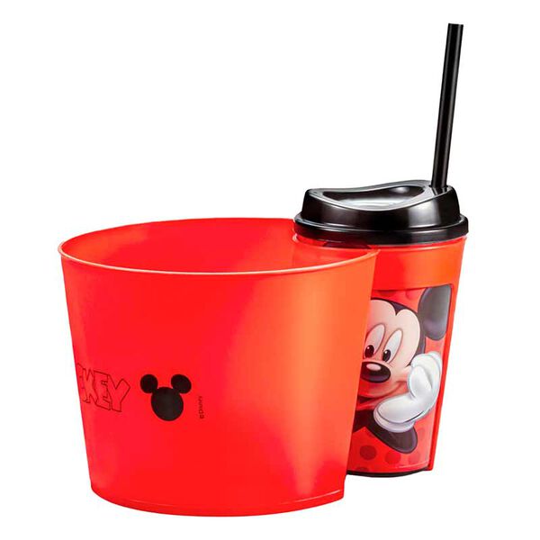 Pote Para Pipoca Com Copo Mickey