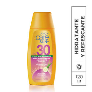 Protector solar en crema 2 en 1 rostro y cuerpo FPS 30 Avon Care Sun+