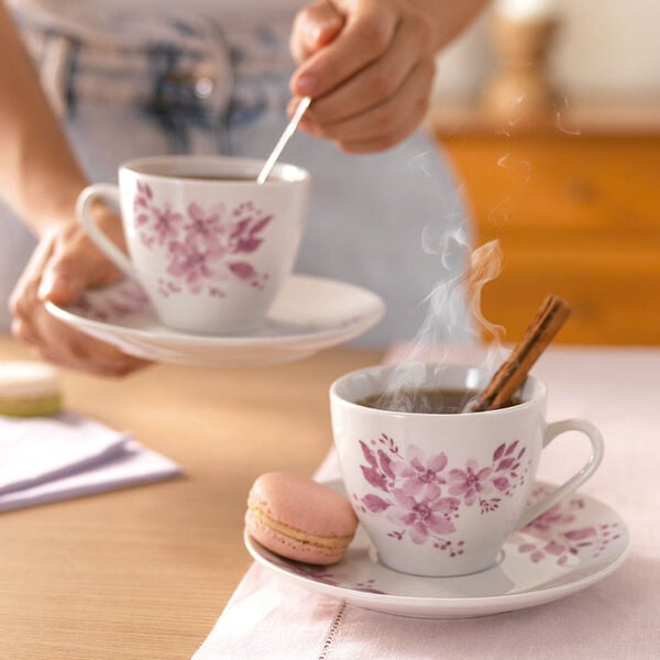 Juego De Tazas De Té Cerámica Malva | Casa y Estilo