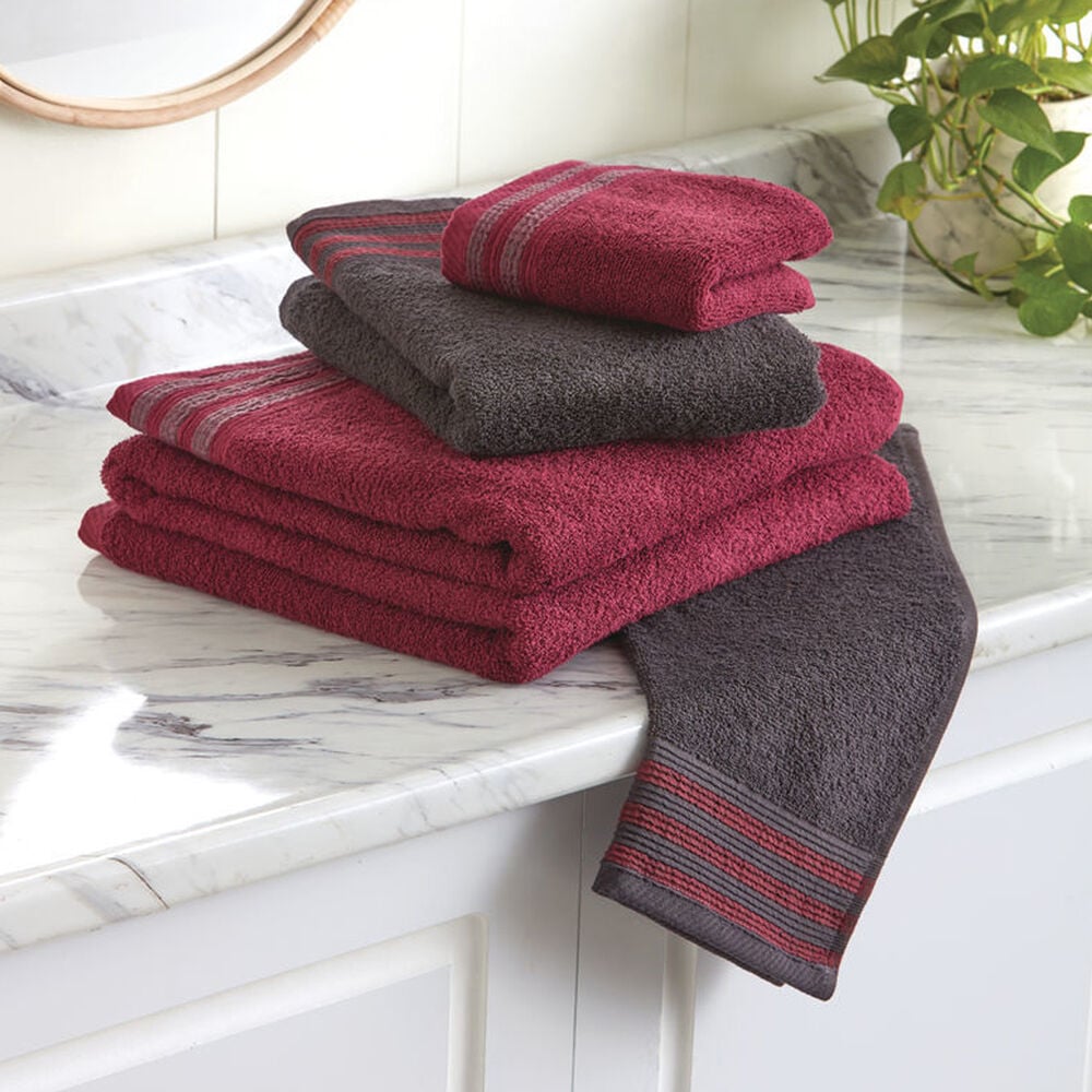 Juego de 4 toallas Florence rojas | Casa & Estilo