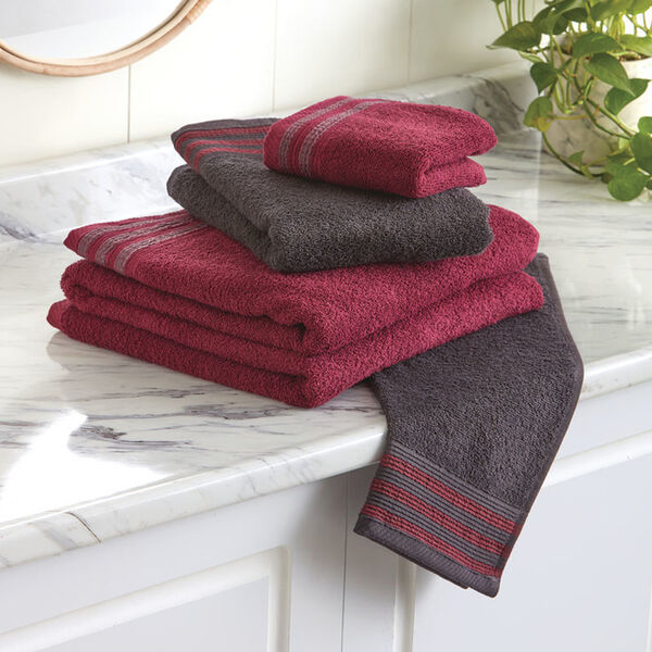 Juego de 4 toallas Florence rojas | Casa & Estilo