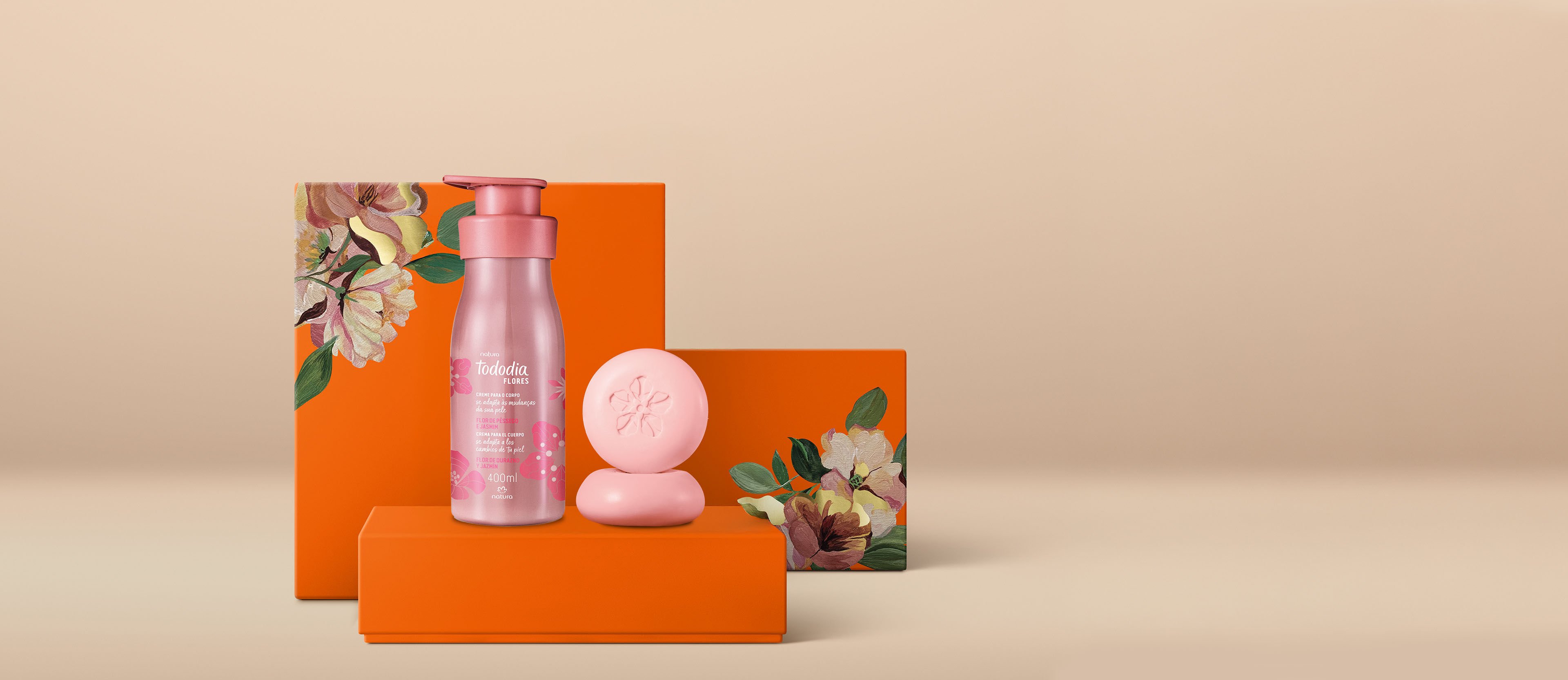 Regalo Madres Flor de Durazno y Jazmín (1 crema corporal + 1 caja de jabones barra)