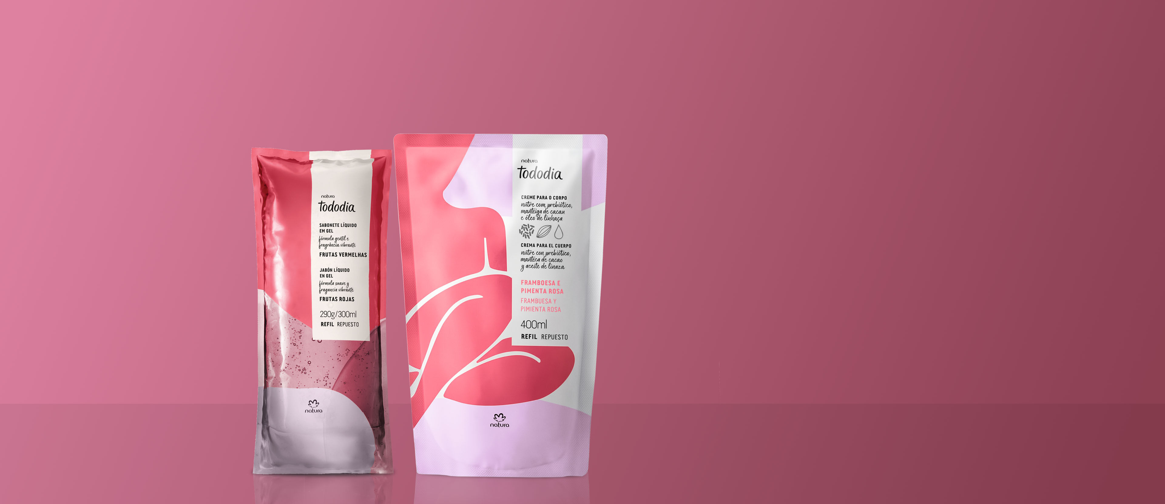Kit Jabón Líquido Frutos Rojos y Crema Corporal Frambuesa y Pimienta Rosa