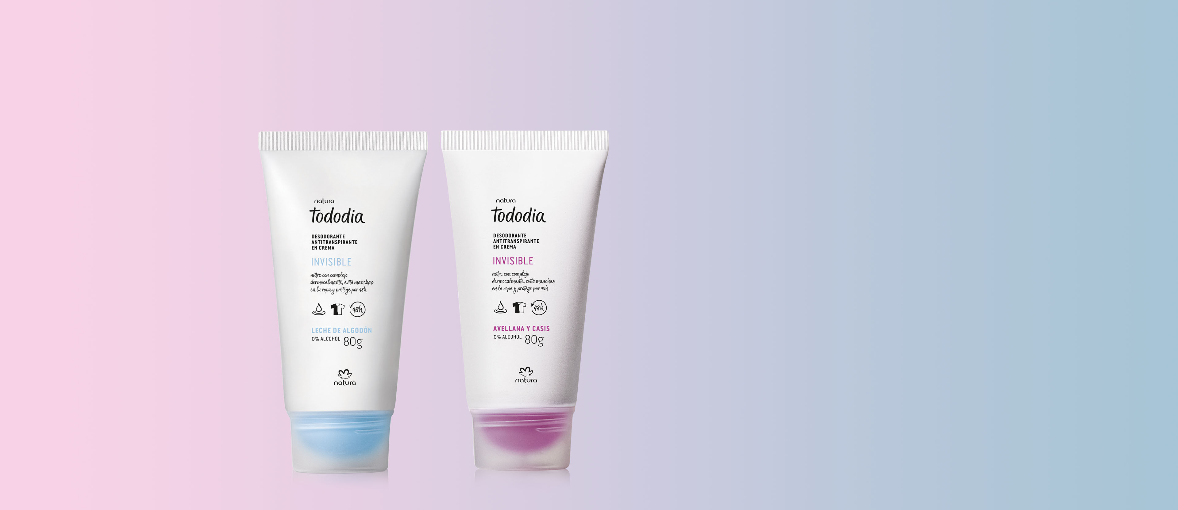 Kit Desodorante Antitranspirante en Crema Tododia Algodón y Avellana y Casis