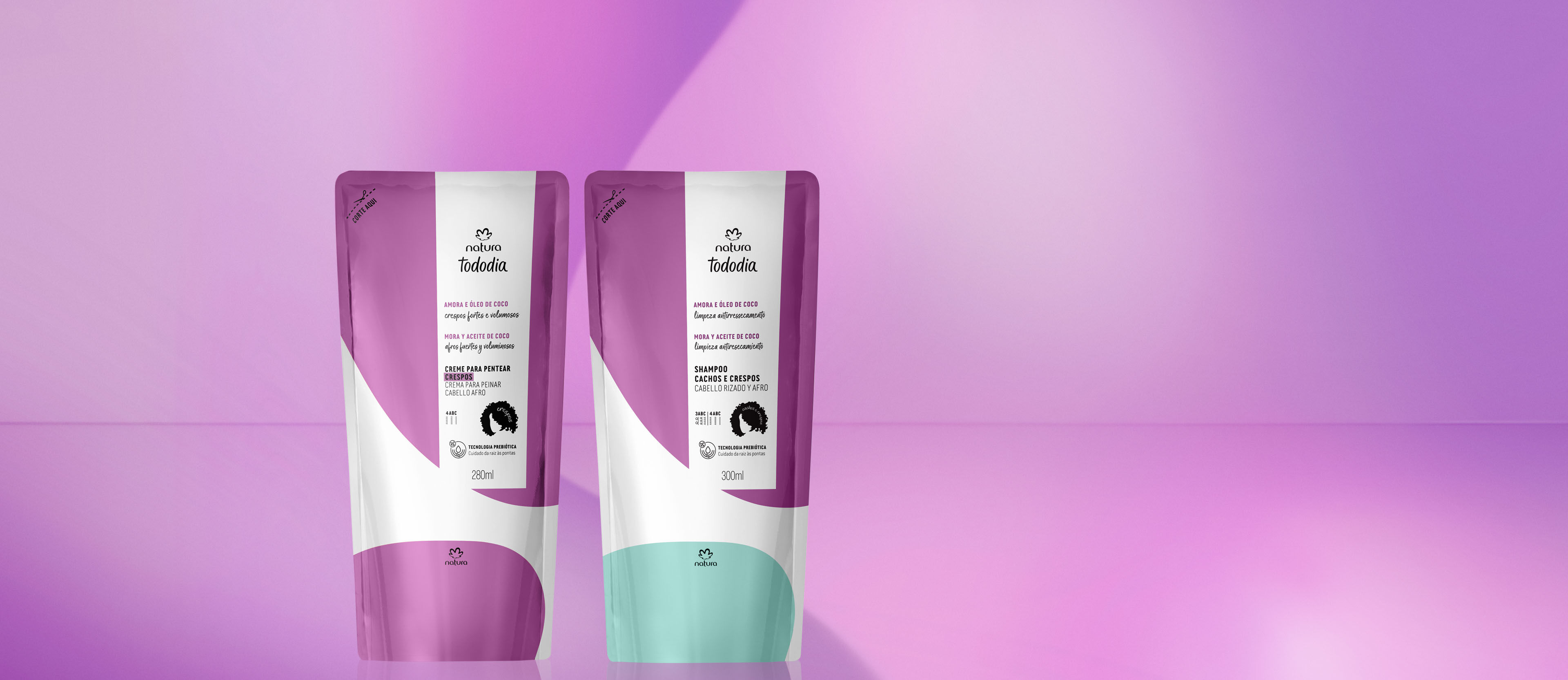 Kit Shampoo y Crema para Peinar Cabello Rizado Tododia Mora y Aceite de Coco (2 productos)